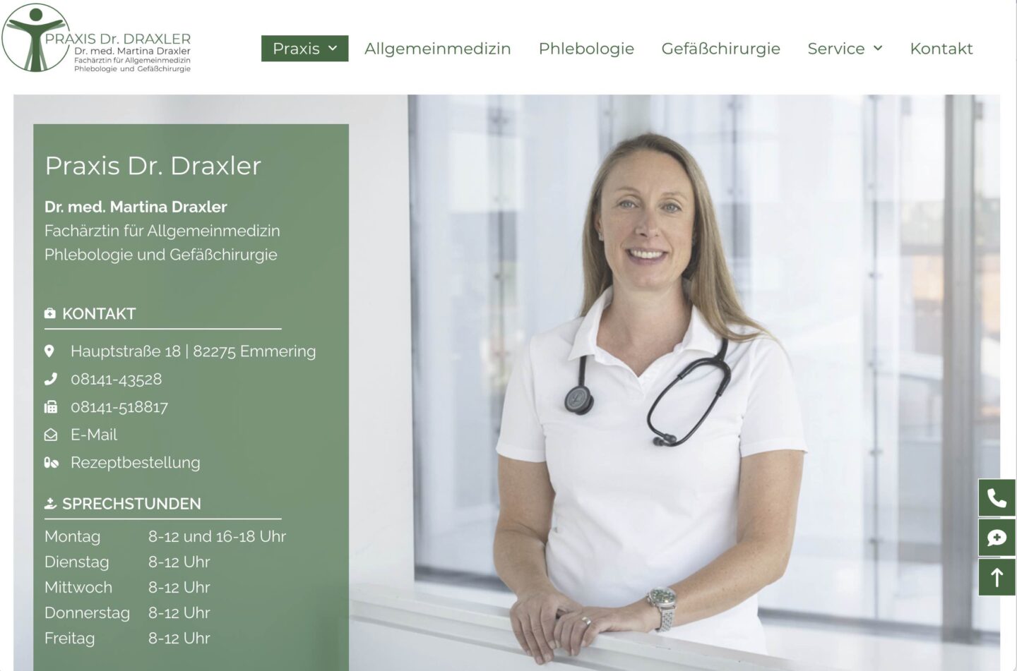 Referenz Praxis-Homepagel, Praxis für Allgemeinmedizin in Emmering, Webdesign für Ärzte in Dortmund
