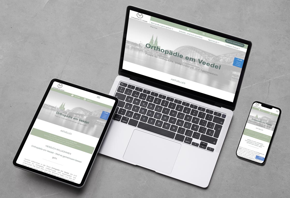 Referenz für Praxis für Orthopädie für Agentur für Arztwebsites in Dortmund