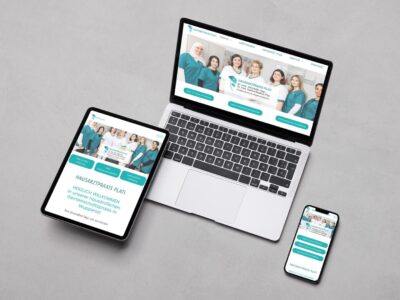 Referenz Praxiswebsite auf verschiedenen Endgeräten, Hausarztpraxis in Wuppertal, Webdesign für Ärzte in Dortmund